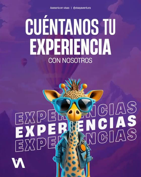Post de Instagram de Visa & Aventura: Cuéntanos tu experiencia con nosotros